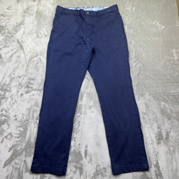 Tommy Bahama Mens Sz 32 Navy Blue IslandZone Comfort Stretch Chino Pants Preppy - Picture 1 of 9